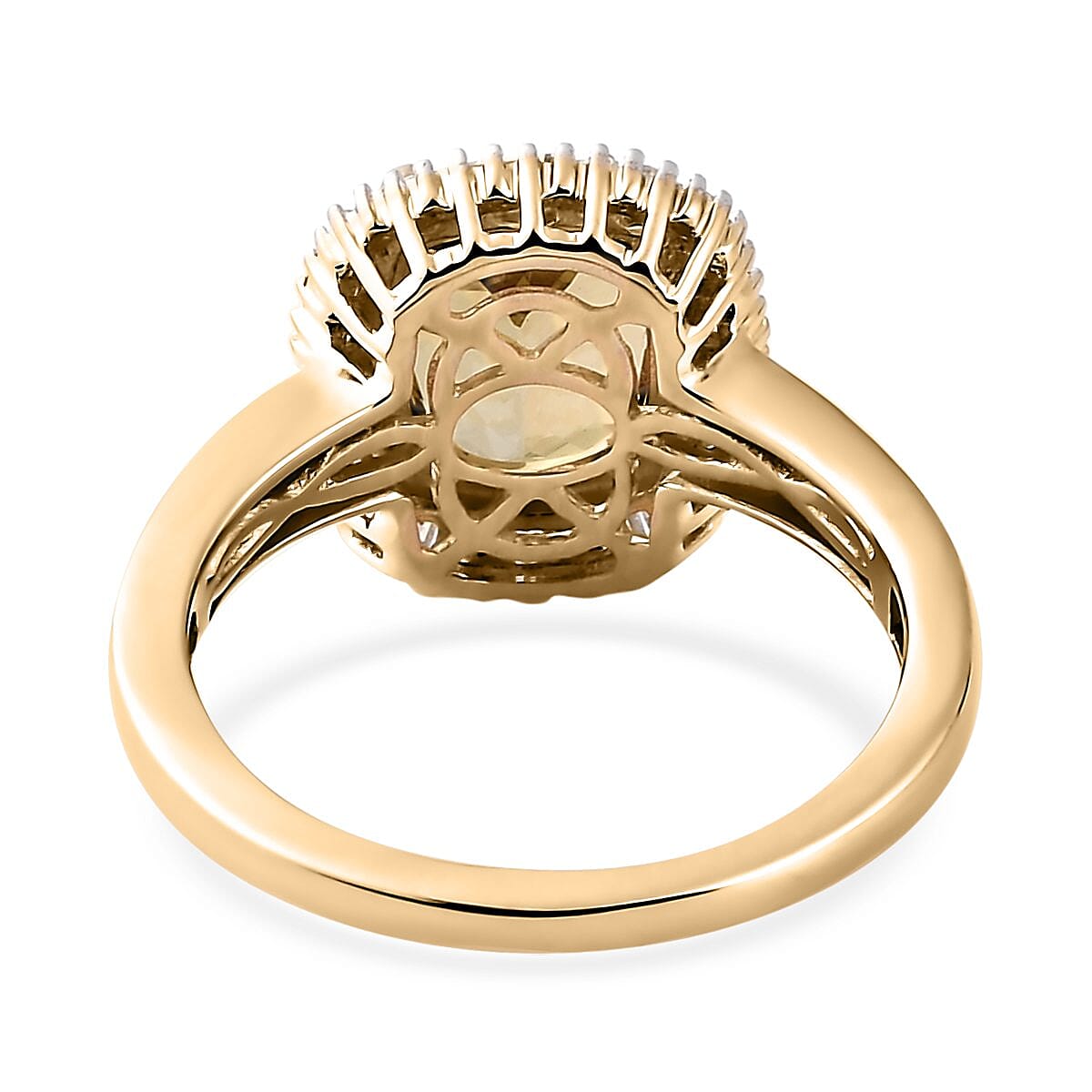 Luxoro 10K Yellow Gold Premium Golden Tanzanite and Diamond Halo Ring (Size 5.0) 2.50 ctw