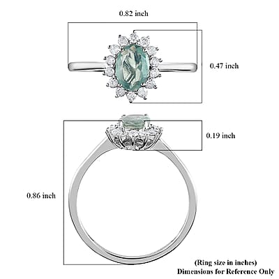 Luxoro 14K White Gold AAA Narsipatnam Alexandrite and G-H I3 Diamond Sunburst Ring (Size 5.0) 0.90 ctw