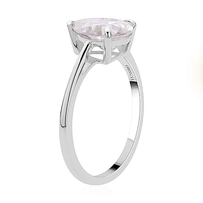 Luxoro 10K White Gold Moissanite Solitaire Ring (Size 5.0) 1.90 ctw
