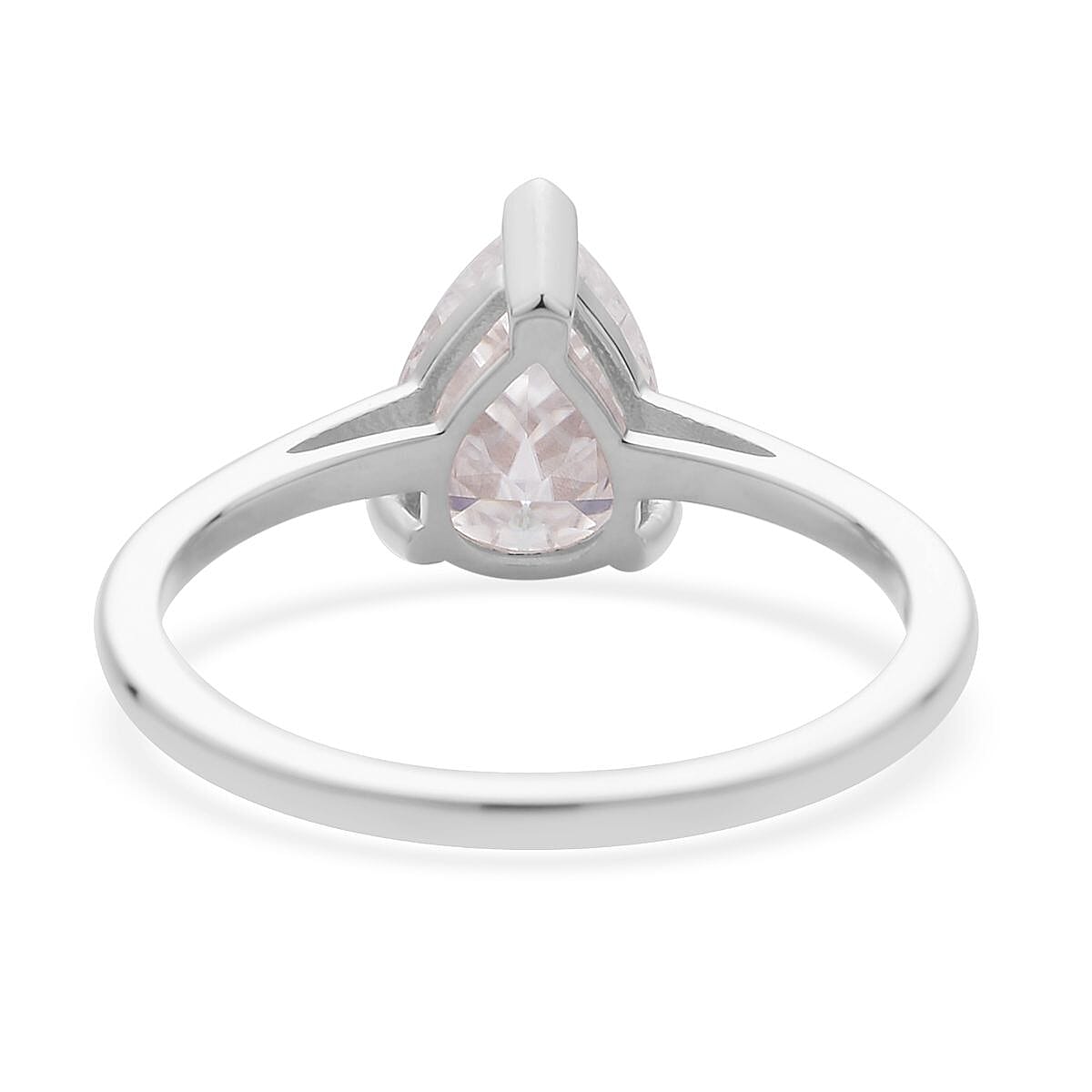 Luxoro 10K White Gold Moissanite Solitaire Ring (Size 8.5) 1.90 ctw image number 4