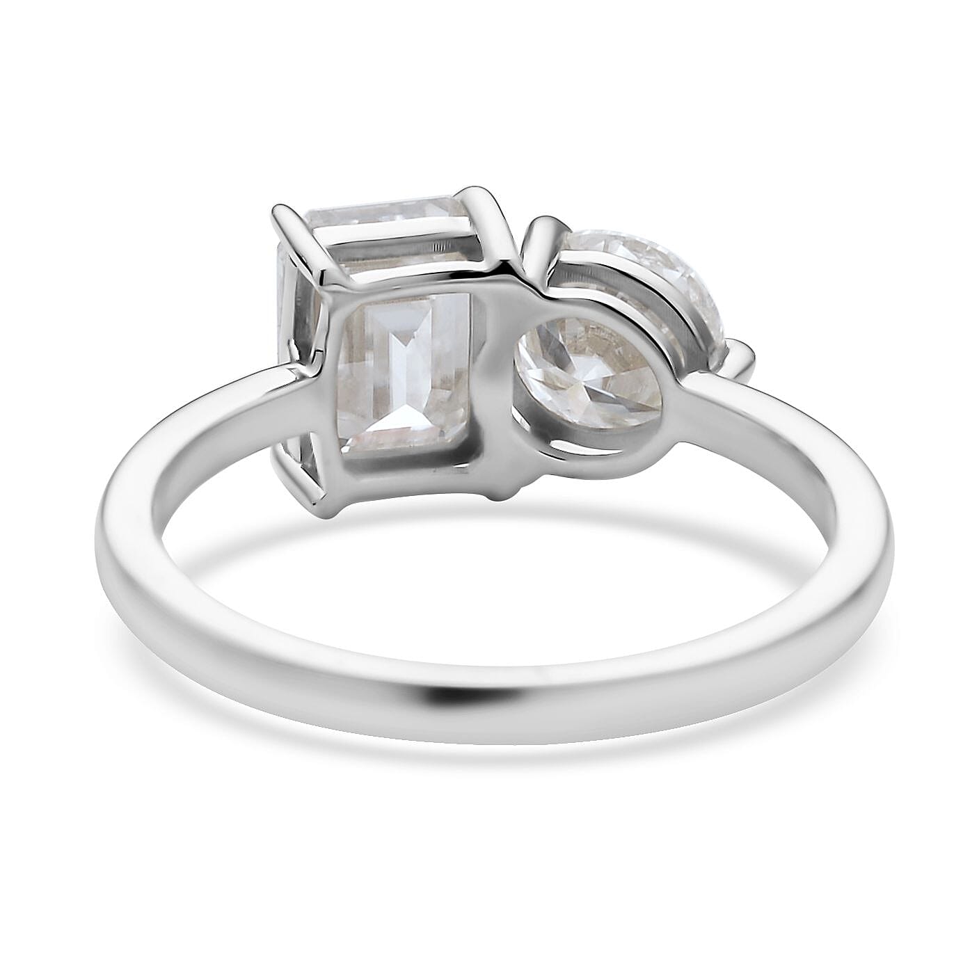 Luxoro 10K White Gold Moissanite Ring (Size 5.0) 2.60 Grams 2.60 ctw