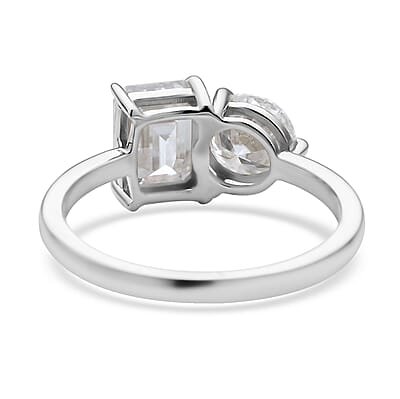 Luxoro 10K White Gold Moissanite Ring (Size 5.0) 2.60 Grams 2.60 ctw