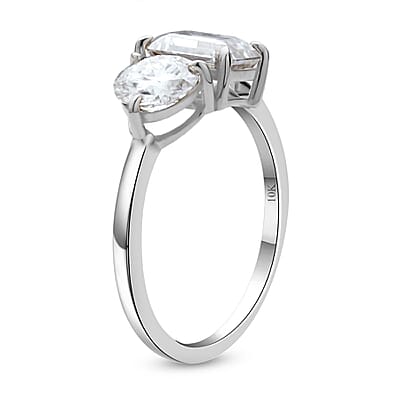 Luxoro 10K White Gold Moissanite Ring (Size 5.0) 2.60 Grams 2.60 ctw