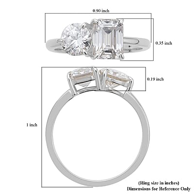 Luxoro 10K White Gold Moissanite Ring (Size 5.0) 2.60 Grams 2.60 ctw