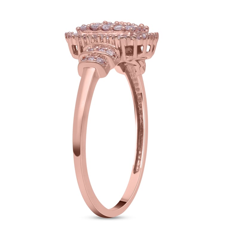 Luxoro 10K Rose Gold Natural Pink Diamond I3 Ring (Size 5.0) 0.50 ctw