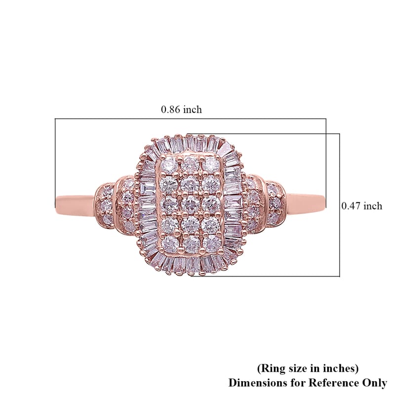 Luxoro 10K Rose Gold Natural Pink Diamond I3 Ring (Size 5.0) 0.50 ctw