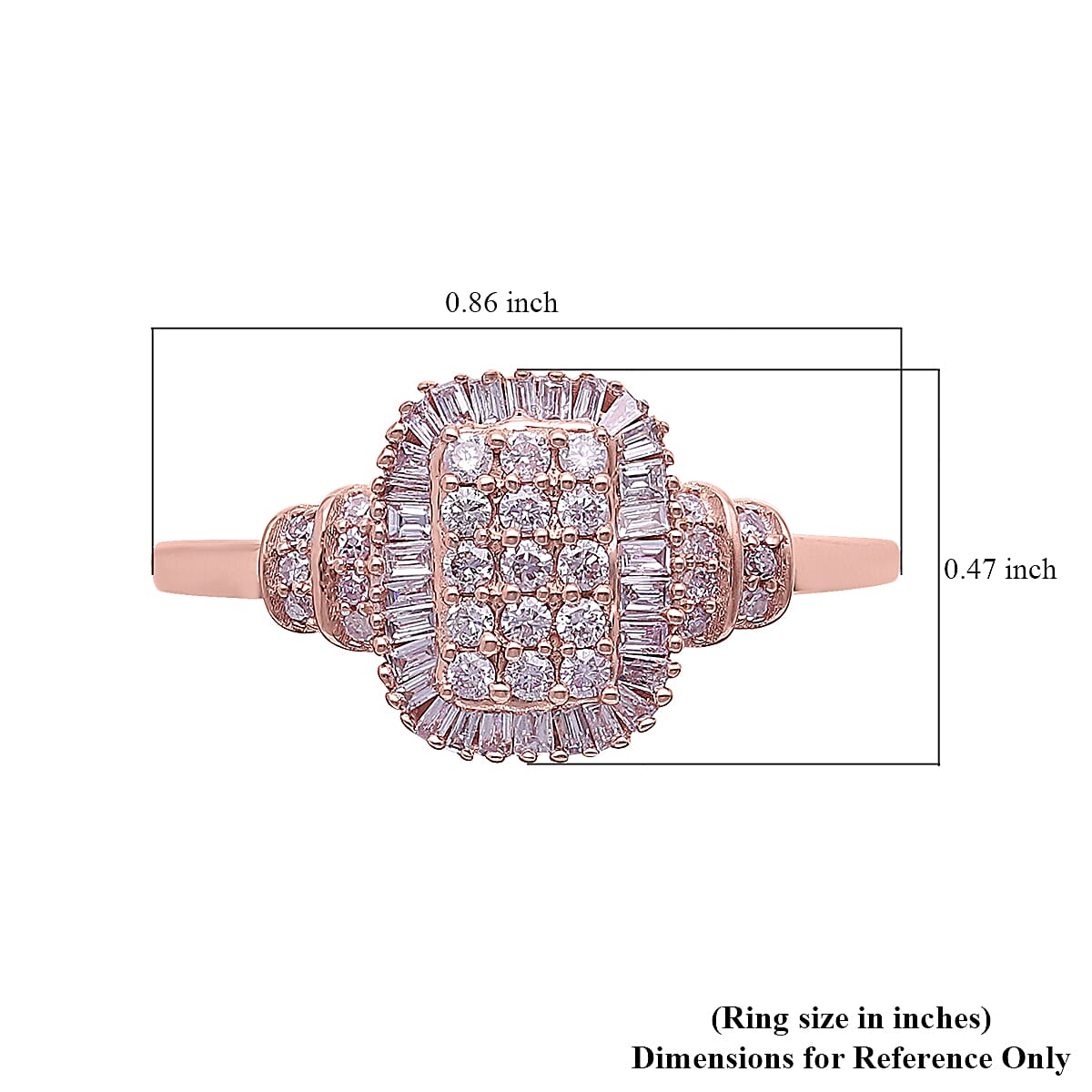 Luxoro 10K Rose Gold Natural Pink Diamond I3 Ring (Size 7.5) 0.50 ctw image number 5