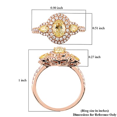 Ankur Treasure Chest 14K Rose and Yellow Gold Natural Yellow and Pink Diamond Ring (Size 5.5) 4.30 Grams 1.50 ctw