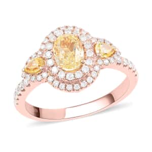 Ankur Treasure Chest Modani 14K Rose and Yellow Gold Natural Yellow and Pink Diamond Ring (Size 6.5) 4.30 Grams 1.50 ctw