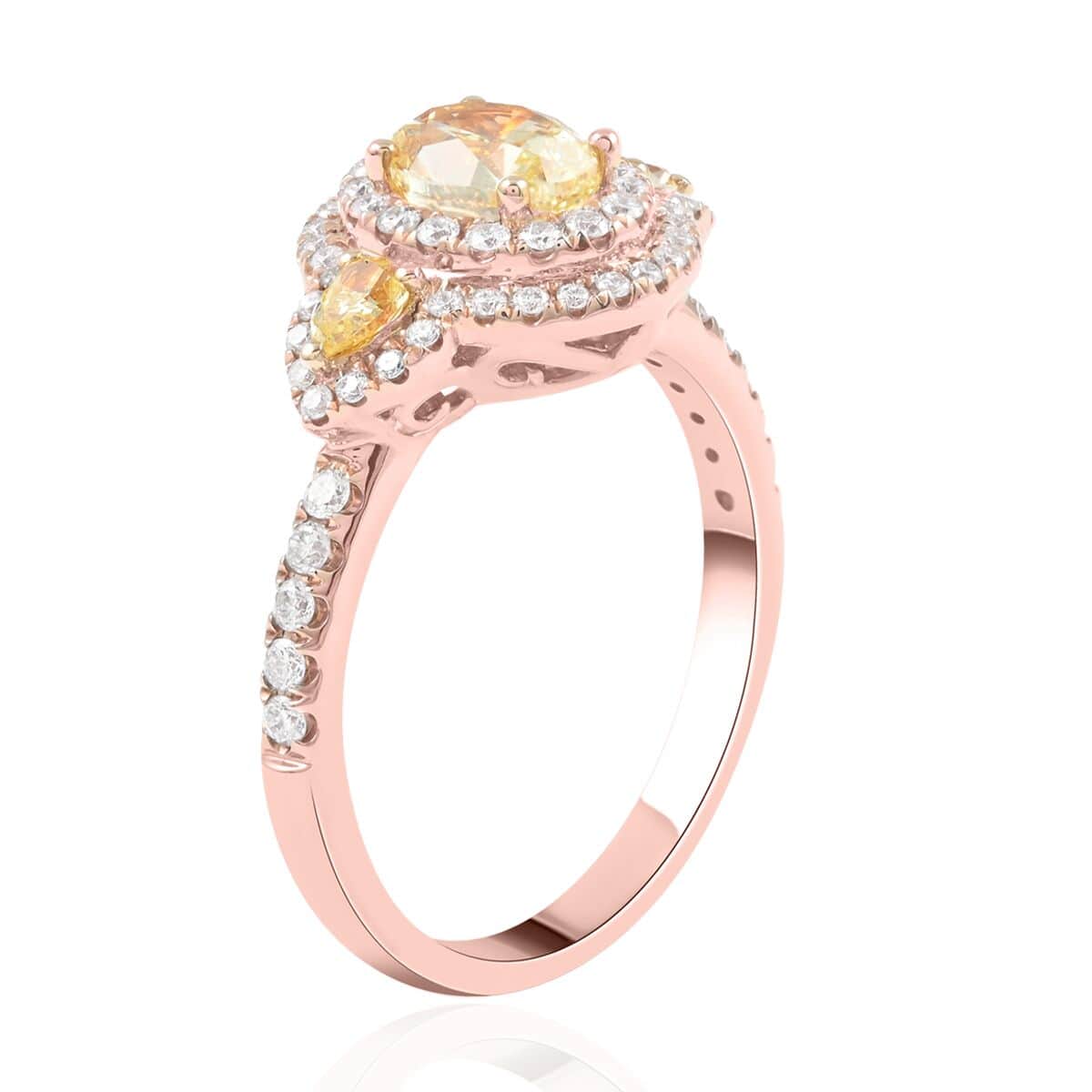 Ankur Treasure Chest Modani 14K Rose and Yellow Gold Natural Yellow and Pink Diamond Ring (Size 6.5) 4.30 Grams 1.50 ctw image number 3