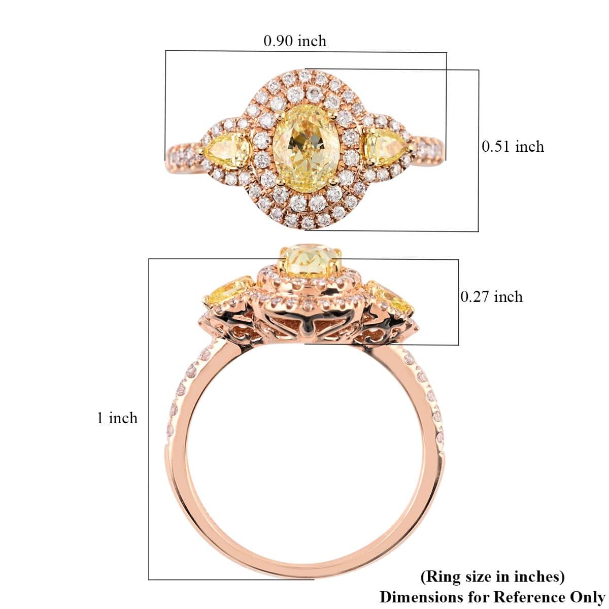 Ankur Treasure Chest Modani 14K Rose and Yellow Gold Natural Yellow and Pink Diamond Ring (Size 6.5) 4.30 Grams 1.50 ctw image number 4