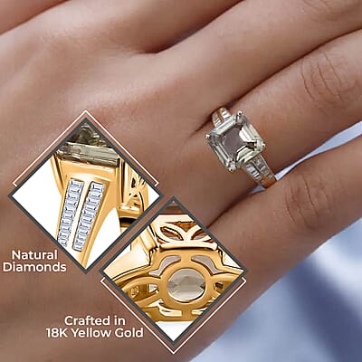 Iliana 18K Yellow Gold AAA Turkizite and G-H SI Diamond Ring, Wedding Rings For Women 4.25 Grams 4.50 ctw