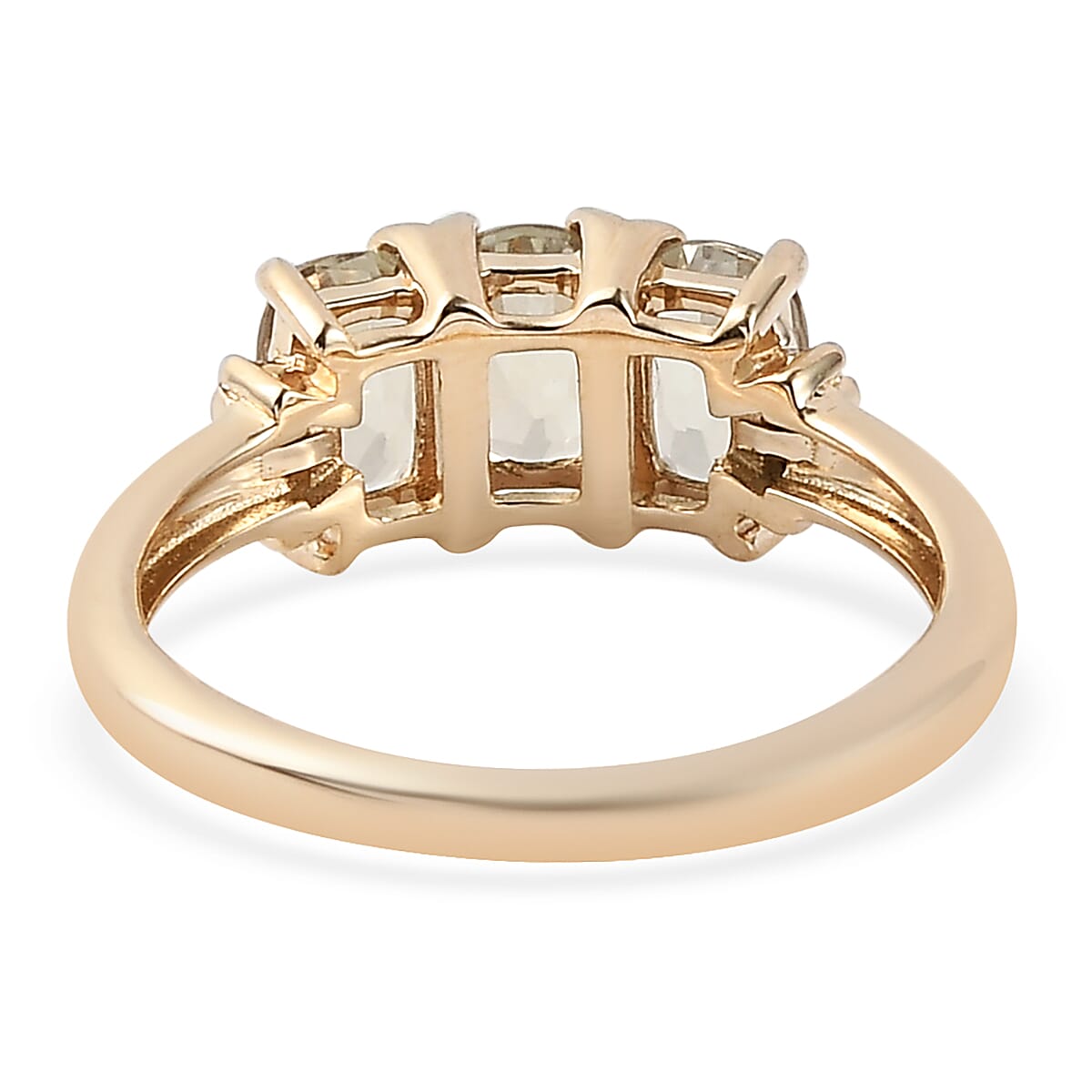 14K Yellow Gold AAA Turkizite and G-H I3 Diamond Trilogy Ring (Size 11.0) 2.65 Grams 1.75 ctw image number 4
