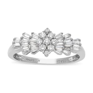 Rhapsody IGI Certified 950 Platinum Diamond (E-F, VS) Ballerina Ring (Size 6.0) (4.75 g) 0.50 ctw