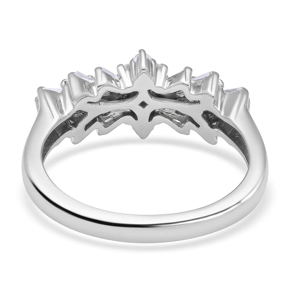 Rhapsody IGI Certified 950 Platinum Diamond (E-F, VS) Ballerina Ring (4.75 g) 0.50 ctw image number 4