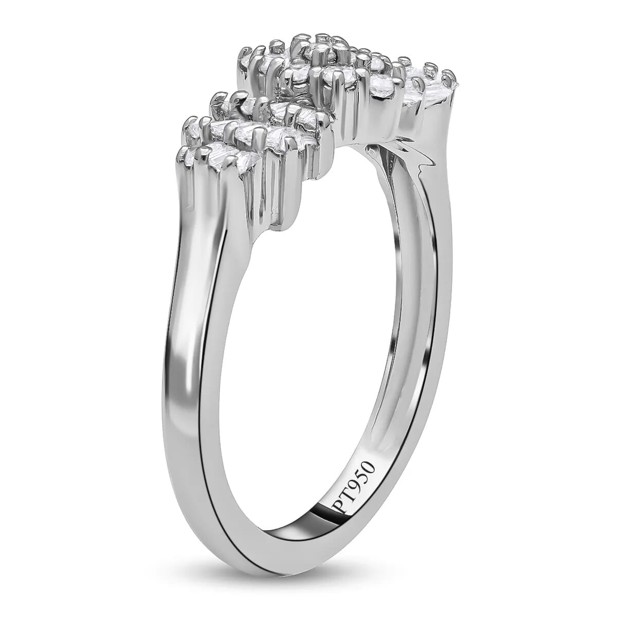 Rhapsody IGI Certified 950 Platinum Diamond (E-F, VS) Ballerina Ring (4.75 g) 0.50 ctw image number 5