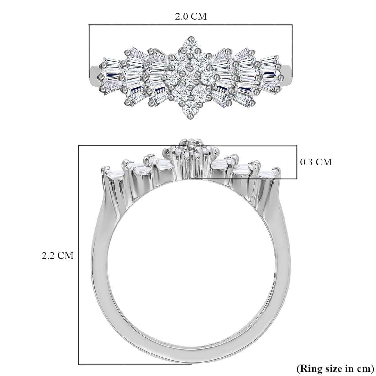 Rhapsody IGI Certified 950 Platinum Diamond (E-F, VS) Ballerina Ring (4.75 g) 0.50 ctw image number 6
