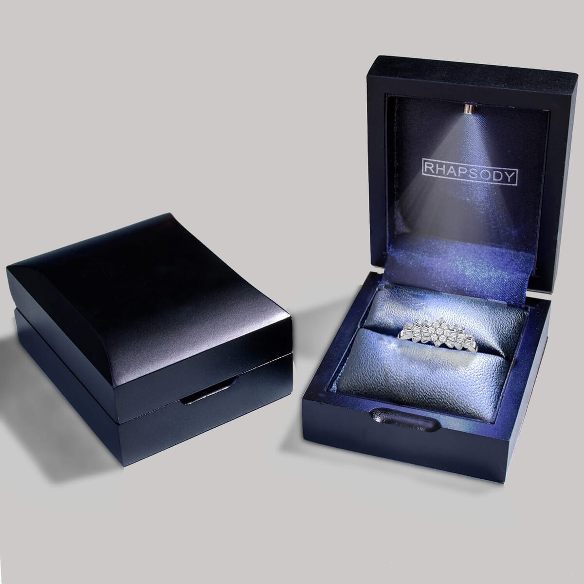 Rhapsody IGI Certified 950 Platinum Diamond (E-F, VS) Ballerina Ring (4.75 g) 0.50 ctw image number 7