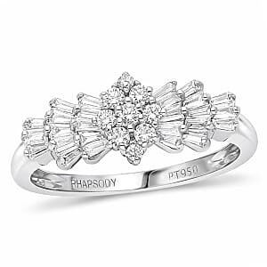 Rhapsody IGI Certified Diamond Ring in 950 Platinum, Ballerina Ring, Wedding Rings, Engagement Rings (Size 11.00)