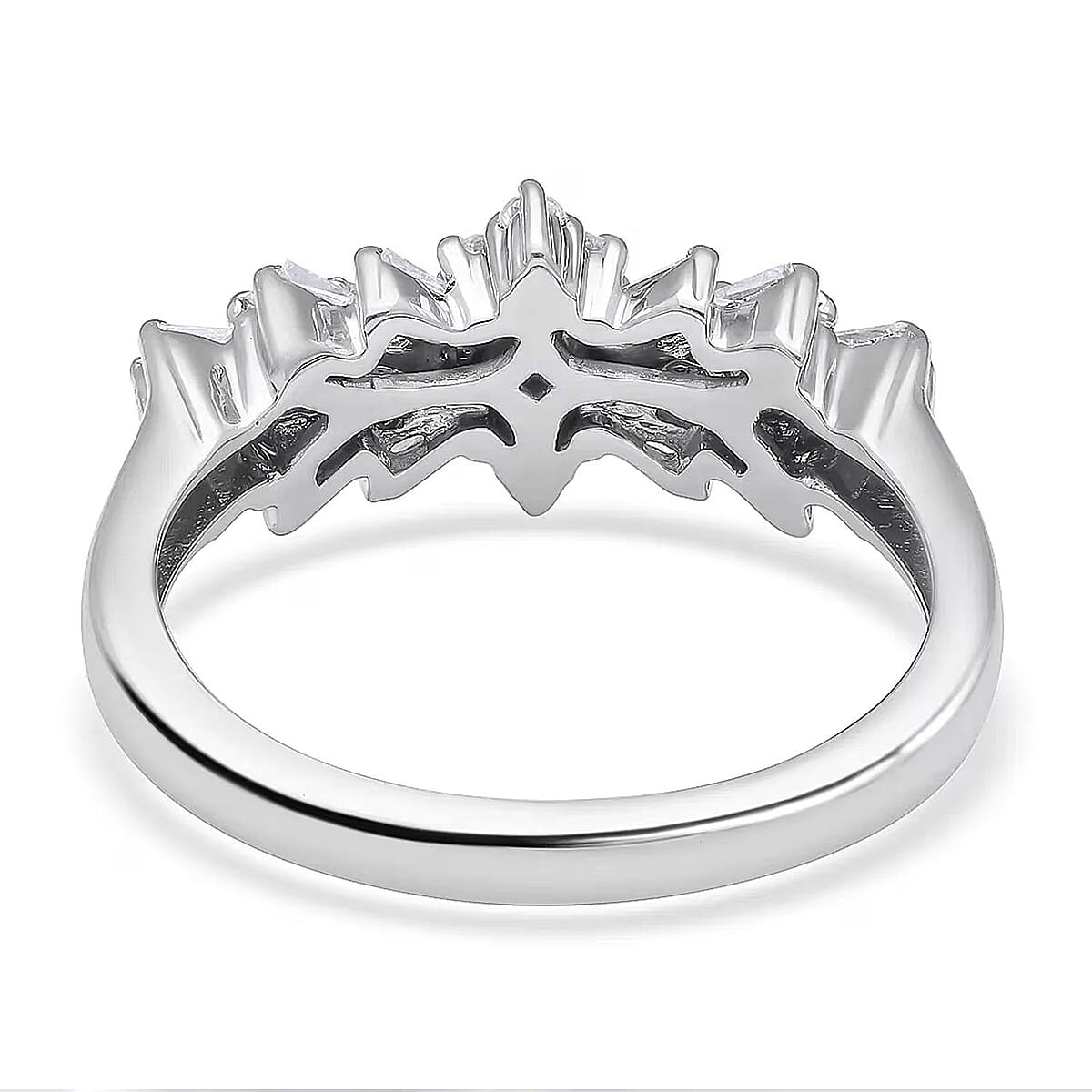 Rhapsody IGI Certified Diamond Ring in 950 Platinum, Ballerina Ring, Wedding Rings, Engagement Rings (Size 11.00) image number 7