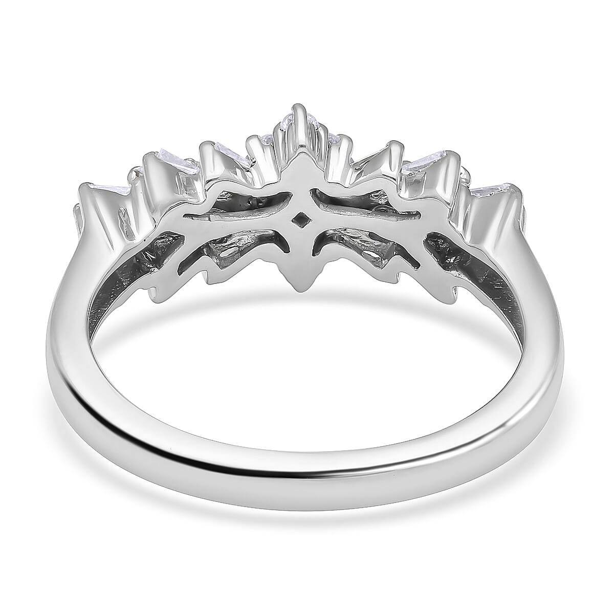 Rhapsody IGI Certified Diamond Ring in 950 Platinum, Ballerina Ring, Wedding Rings, Engagement Rings (Size 6.5) image number 4