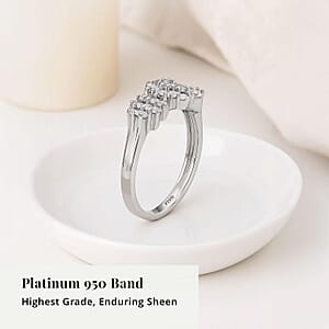 Rhapsody IGI Certified Diamond Ring in 950 Platinum, Ballerina Ring, Wedding Rings, Engagement Rings (Size 7.5)