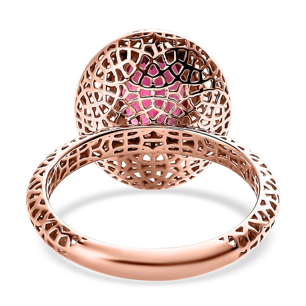 Mirage Collection Luxoro 10K Rose Gold AAAA Orissa Rhodolite Garnet Solitaire Ring (Size 6.5) 2.10 ctw image number 4