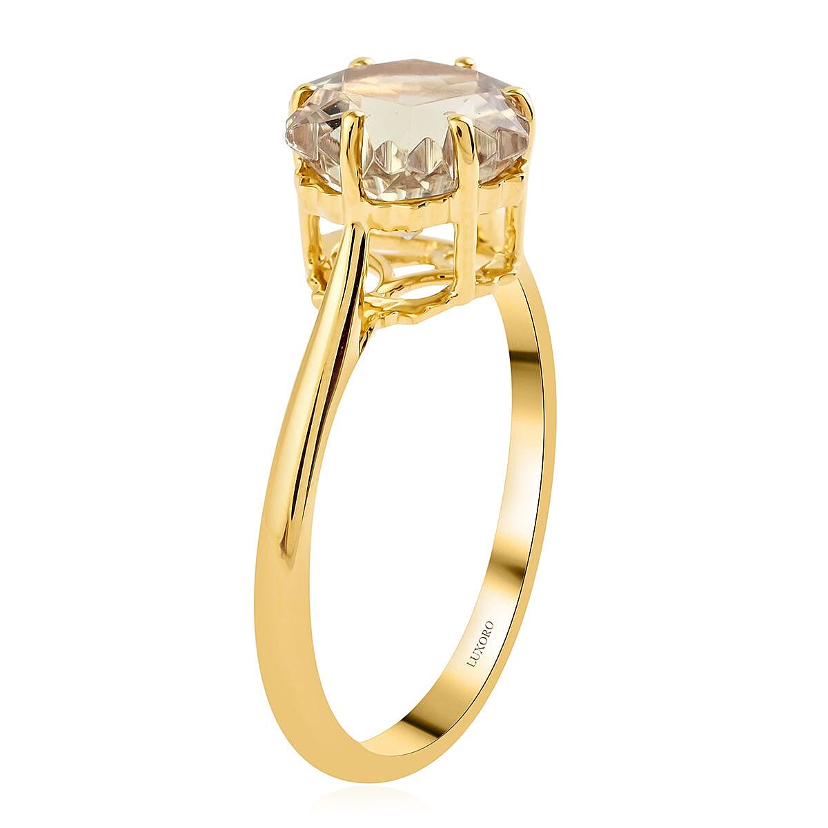 Certified Luxoro 14K Yellow Gold AAA Snowflake Cut Turkizite Solitaire Ring (Size 5.5) 2.35 ctw image number 2