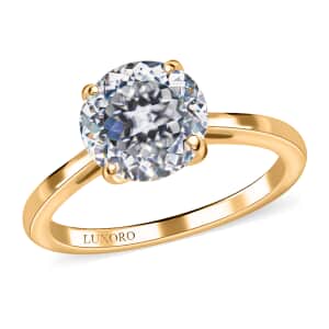 10K Yellow Gold 120 Facet Moissanite Solitaire Ring, Promise Ring For Women 1.85 ctw (Size 11)