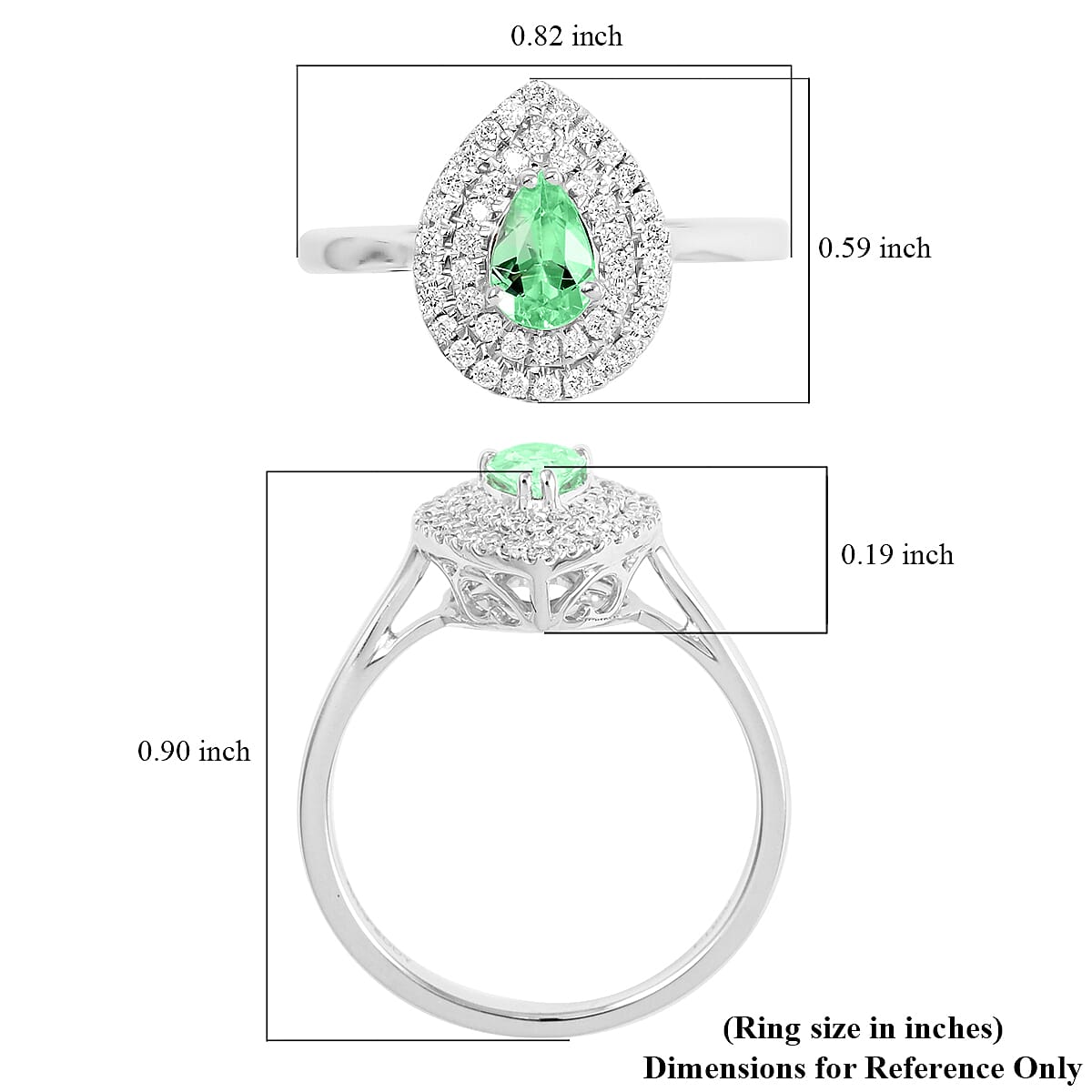 Certified Rhapsody 950 Platinum AAAA Paraiba Tourmaline and E-F VS Diamond Double Halo Ring (Size 5.0) 4.75 Grams 0.65 ctw