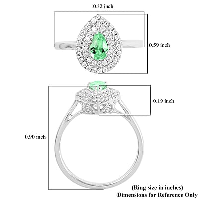 Certified Rhapsody 950 Platinum AAAA Paraiba Tourmaline and E-F VS Diamond Double Halo Ring (Size 5.0) 4.75 Grams 0.65 ctw