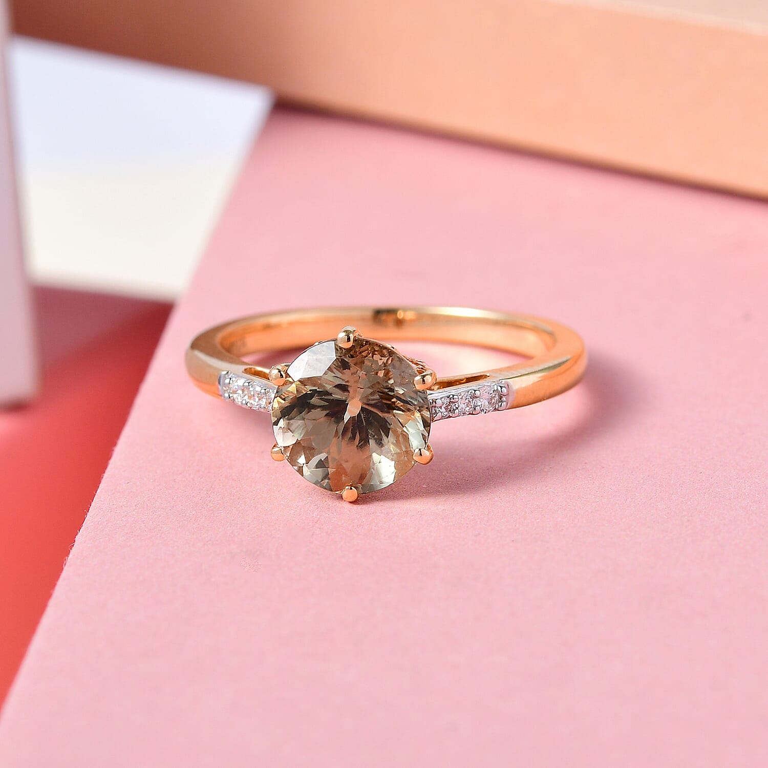 Iliana 18K Yellow Gold 100 Facet AAA Turkizite and G-H SI Diamond Ring (Size 5.0) 3 Grams 2.20 ctw