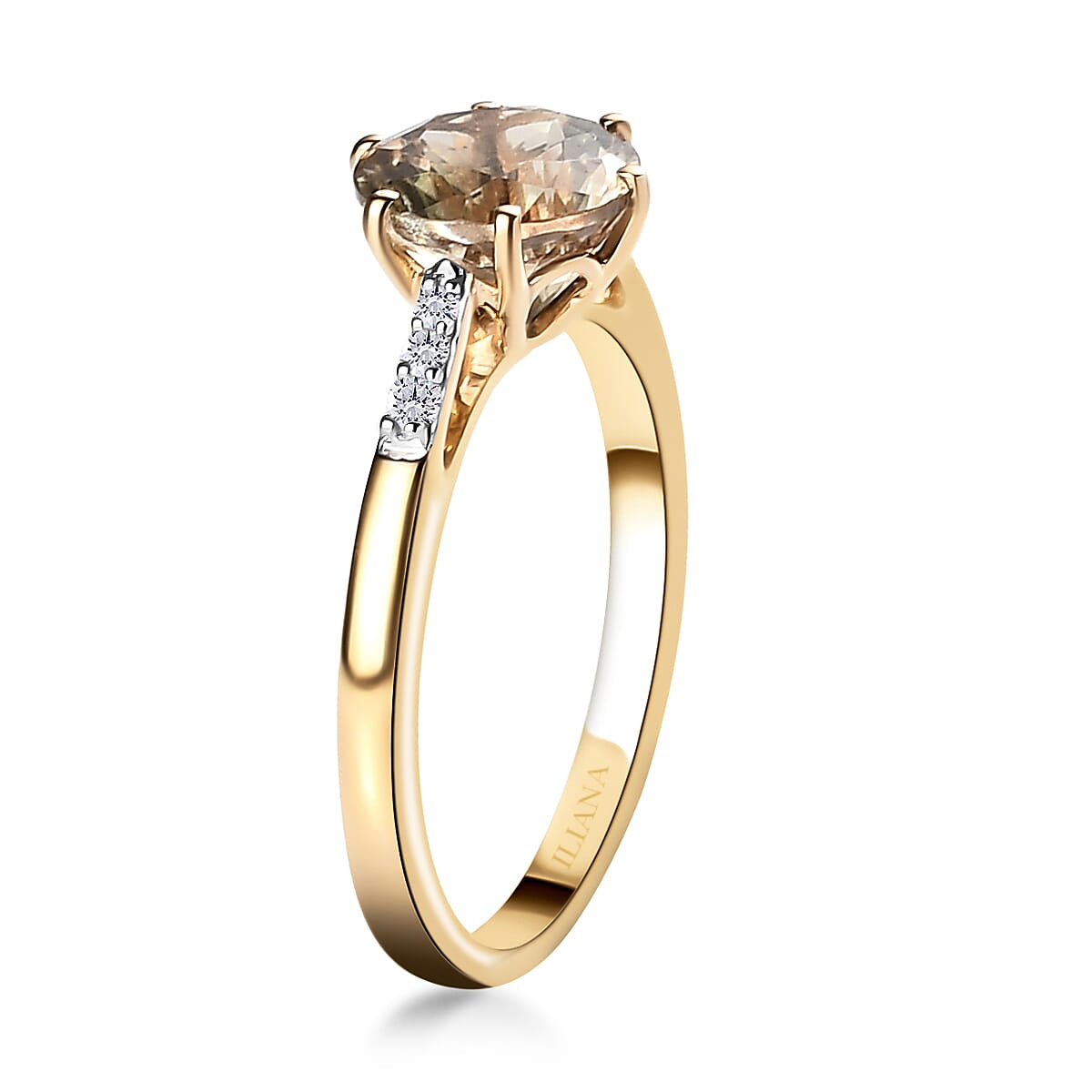 Iliana 18K Yellow Gold 100 Facet AAA Turkizite and G-H SI Diamond Ring (Size 5.0) 3 Grams 2.20 ctw