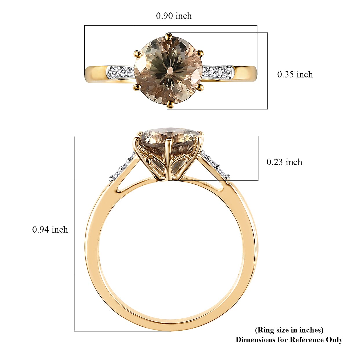 Iliana 18K Yellow Gold 100 Facet AAA Turkizite and G-H SI Diamond Ring (Size 5.0) 3 Grams 2.20 ctw