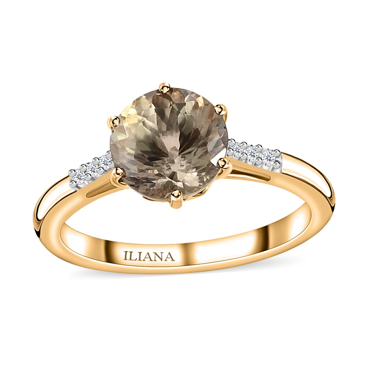 Iliana 18K Yellow Gold 100 Facet AAA Turkizite and G-H SI Diamond Ring (Size 6.5) 2.20 ctw image number 0