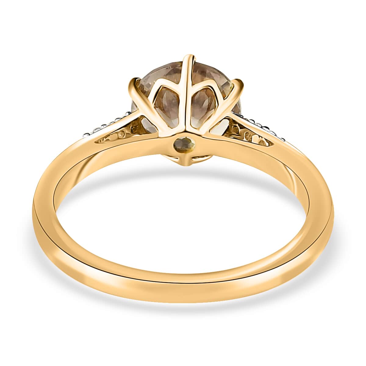 Iliana 18K Yellow Gold 100 Facet AAA Turkizite and G-H SI Diamond Ring (Size 6.5) 2.20 ctw image number 4