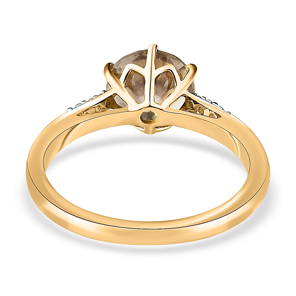 Iliana 18K Yellow Gold 100 Facet AAA Turkizite and G-H SI Diamond Ring (Size 8.5) 2.20 ctw image number 4