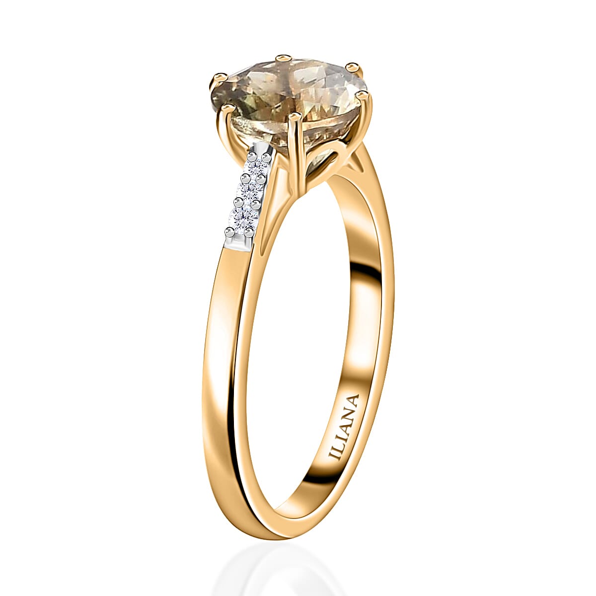 Iliana 18K Yellow Gold 100 Facet AAA Turkizite and G-H SI Diamond Ring (Size 9.5) 2.20 ctw image number 3