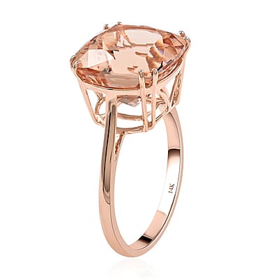 Certified & Appraised Luxoro 14K Rose Gold AAA Marropino Morganite Solitaire Ring (Size 5.0) 2.38 Grams 7.00 ctw