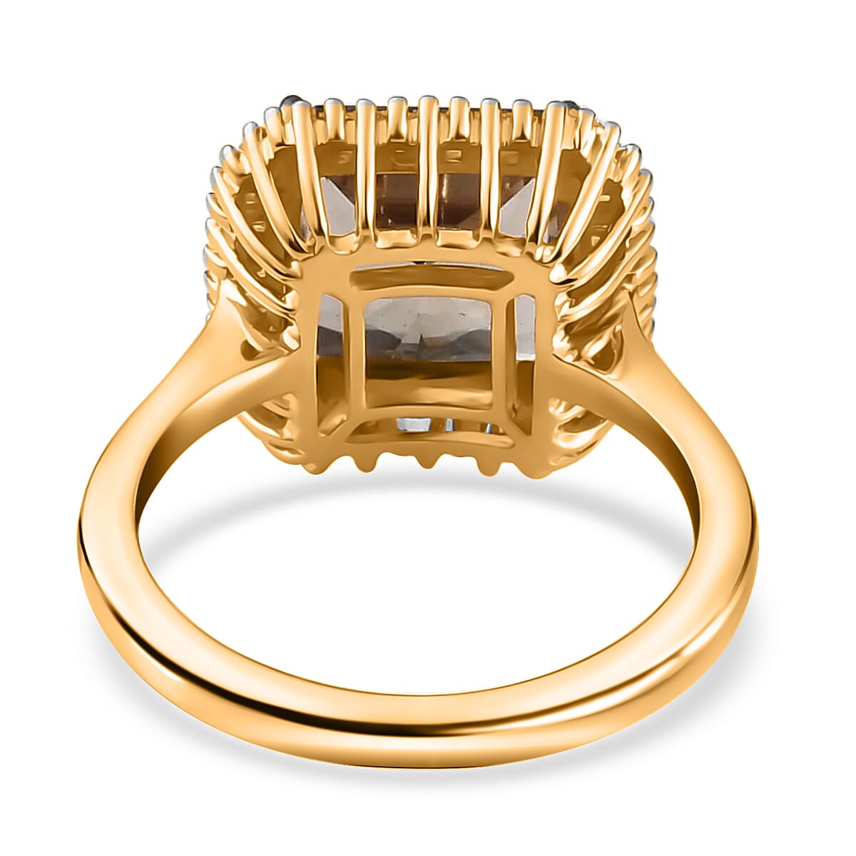 Iliana AAA Radiant Cut Turkizite and G-H SI Diamond 4.50 ctw Halo Ring, 18K Yellow Gold Ring, Turkizite Ring, Gold Gifts For Her 4.70 Grams (Size 5.00)