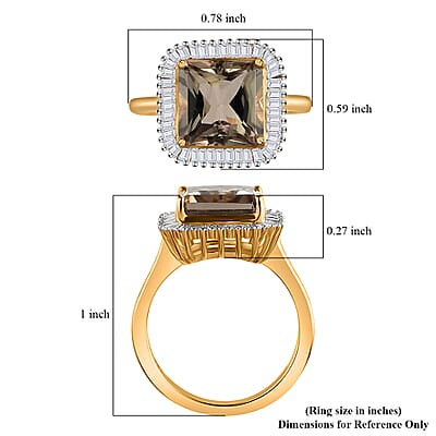 Iliana AAA Radiant Cut Turkizite and G-H SI Diamond 4.50 ctw Halo Ring, 18K Yellow Gold Ring, Turkizite Ring, Gold Gifts For Her 4.70 Grams (Size 5.00)