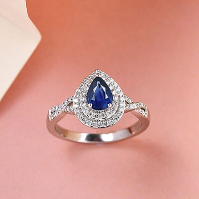 Ankur Treasure Chest Rhapsody 950 Platinum AAAA Tanzanian Color Change Sapphire and E-F VS2 Diamond Cocktail Ring (Size 5.0) 5.50 Grams 1.10 ctw with Free UV Torch