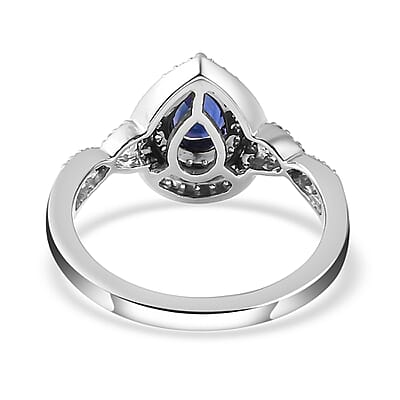 Ankur Treasure Chest Rhapsody 950 Platinum AAAA Tanzanian Color Change Sapphire and E-F VS2 Diamond Cocktail Ring (Size 5.0) 5.50 Grams 1.10 ctw with Free UV Torch