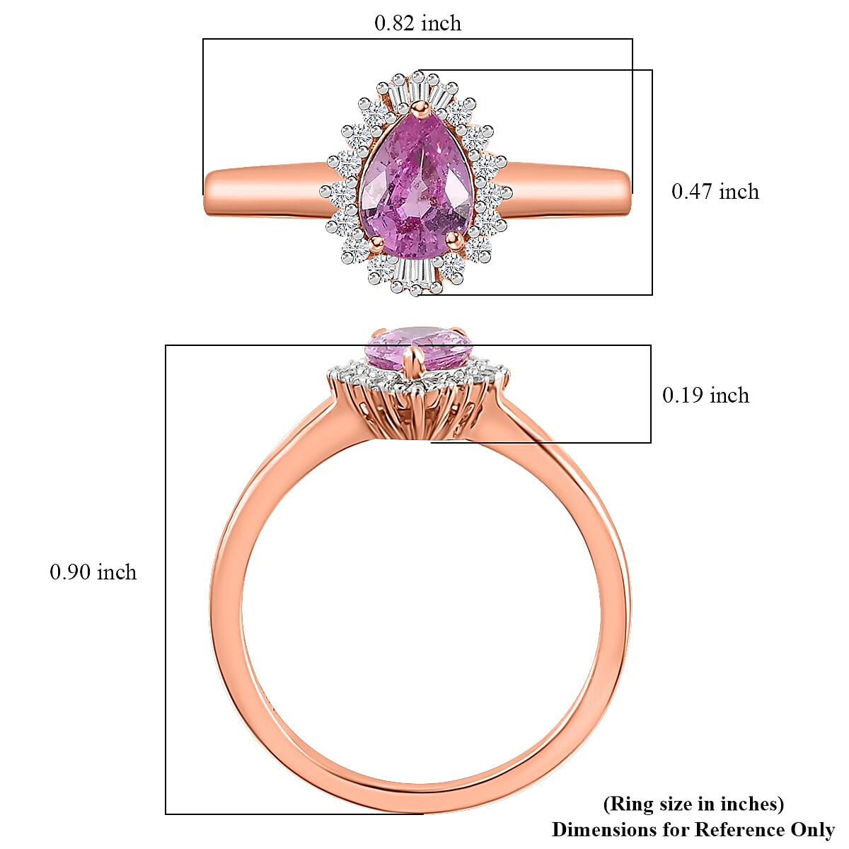 Iliana 18K Rose Gold AAA Madagascar Pink Sapphire and G-H SI Diamond Halo Ring (Size 8.5) 1.00 ctw image number 5