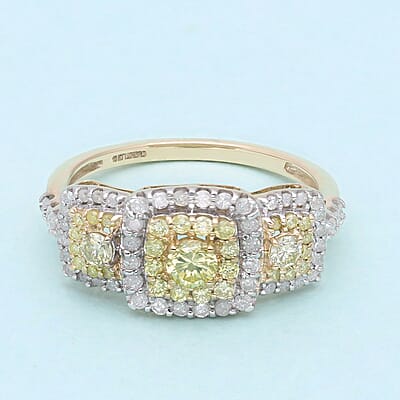Luxoro 10K Yellow Gold I3 Natural Yellow and White Diamond Ring (Size 5.0) 1.00 ctw