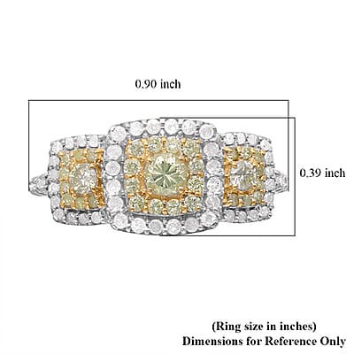 Luxoro 10K Yellow Gold I3 Natural Yellow and White Diamond Ring (Size 5.0) 1.00 ctw