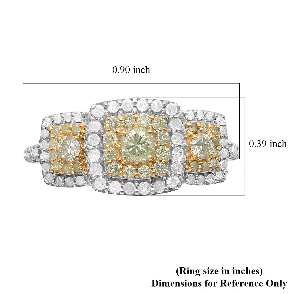 Luxoro 10K Yellow Gold I3 Natural Yellow and White Diamond Ring (Size 11.0) 1.00 ctw