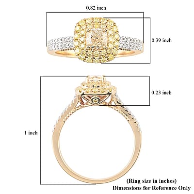 Ankur Treasure Chest 14K Yellow Gold Natural Yellow and White Diamond Ring (Size 5.5) 4.20 Grams 1.00 ctw