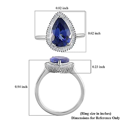 Rhapsody AAAA Tanzanite and E-F VS2 Diamond 3.50 ctw Ring in 950 Platinum (Size 5.0) 6.60 Grams