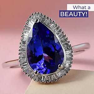 Rhapsody AAAA Tanzanite and E-F VS2 Diamond 3.00 ctw Ring in 950 Platinum (Size 5.5) 4.40 Grams